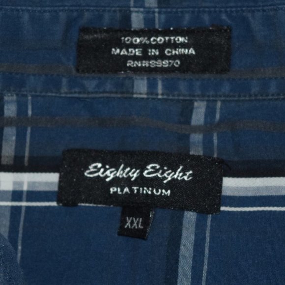 EIGHTY EIGHT PLATINUM Men's Sz XXL Button Front Shirt - Picture 3 of 5